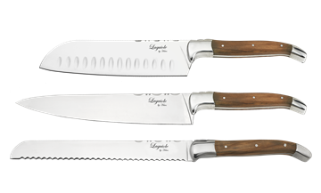 Laguiole By Hâws Chef kniv sæt 3 stk Oliven
